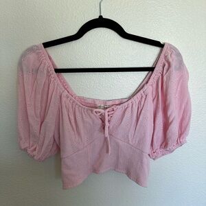 Pink Puff Sleeve Top